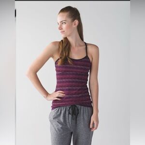 Lululemon Athletica Purple Striped Tank Top